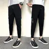 Herenbroek Koreaanse zomer vracht mannen kleding 2023 Eenvoudig alle match zijzakken slanke fit casual heren joggers broek zwart/leger groen