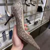 Dress Shoes High Heels Women Wedding Shoes Bride Gold Heels Luxury Designer Elegant Party Sandals Dress Strip Pole Dance Sexy Silver Heels 230302