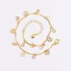 Anklets 2023 Women Bohemian Letter Heart Zircon Pink Zircon الربط في الكاحل الأنيق Party Beach Jewerly