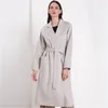 A lã feminina mistura a Inglaterra de alta qualidade Ripple Ripple Double Facaced Cashmere Coat Ladies Seção Longa Tornei Cazão Lã Coatwomen's