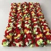 装飾的な花のデザイン1ml x25cm w/ピース5pcs/lot赤い混合物ピビロンウォークウェイステージテーブルランナーの結婚式の装飾のための花