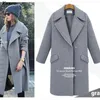 Kvinnors kostymer blazers Autumn Winter Suit Blazer Women 2023 Formell ullblandning Jacka Coat Office Work Casual Plus Size Long Sleeve Ukraine