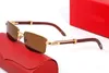 nouvelle conduite lunettes de soleil lunettes de soleil pour hommes bois bambou semi sans monture mode sport lunettes de soleil femmes lentilles claires or vague métal cadre venir Adqv