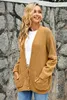 Maglia da donna T-shirt invernale Casual manica lunga Cappotto oversize ampio con bottoni Cardigan aperto sul davanti con tasche 230302