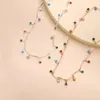 Collier ras du cou bohème en or pour femmes, charmant, chaîne en pierre colorée, bijoux de fête faits à la main, vente en gros