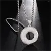 Pendant Necklaces 3MM Hip Hop Bling Iced Out Cubic Zircon CZ Stone Doughnut Pendants & Donut Necklace For Men Jewelry With Rope Chain