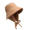 Berets Female Fisherman Hat Fur Warm Ear Protection Lamb Women Bucket Outdoor Sun Cap Traf