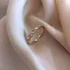 Anéis de casamento requintados de cristal feminino anel de zircão tecida Twist Twist