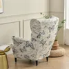 Chair Covers Butterfly Sloping Arm King Back Cover Elastic Floral Armchair Wingback Wing Sofa Stretch Protector