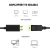 1.8m/6ft 4K DisplayPort DP till HDTV -kablar Adapter 1080p Displayport till HD -omvandlare för PC -bärbar datorprojektor