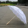 New Parasols Sun Umbrella Cotton Embroidery Bridal Umbrella White Ivory Lace Parasol Umbrella Decorative umbrella for wedding