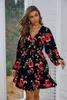 Casual Dresses LiTi Print Fashionable Women Dress 2023 Printed V-neck Waist