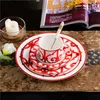 Servis uppsättningar Bone China Western Food Plate European Style Steak Dish Dessert Dried Fruit Cake Hushållsflat 230302