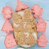 Baking Moulds 8 Pcs/set Christmas Cookie Embossing Mould Cartoon Santa Snowflake Pattern Knife Party Fondant Cake Decorating Tool