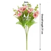 Dekorativa blommor 31 cm Rose Pink Silk Peony Artificial Flower Bouquet 10 Mini Chrysanthemum Fake Lämplig för familjebröllopsdeko