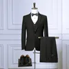 Herrar för män Slim fit jacka byxor Vest Tuxedo Wedding Coat Trousers Waistcoat Design 2023 Fashion Black Blue Red 4Color Man Blazers