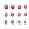 Unghie finte 2023 24PCS Breve stampa rosa sulle unghie Nuvole carine Design Stile dolce Copertura completa Manicure Salon Arte fai da te