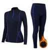 Ensembles de course hiver sous-vêtement thermique Stretch Plus velours dames vêtements chauds intimes imprimer longs Johns femmes solides pyjamas XXL