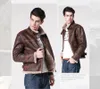 Men's Leather Faux Leon S Kennedy Motorcycle Jacket Men Winter Fleece Plush Riders Windbreakers Synthetic Lambswool Coat Brown 230301