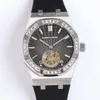 Мужские алмазные турбиллинские часы автоматические механические часы для резинового ремешка Водостойные светящиеся роскошные дизайнерские наручные часы1945277