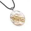 Pendentif Colliers Vintage Naturel Ovale Shell Collier Bijoux Nacre Coquillages Charmes En Cuir Corde Chaîne Pour Femmes Hommes