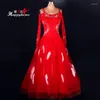 Scene Wear Ballroom Dance Costume Sexig Senior Feather Diamonds Dress for Women Competition Dresses 2023