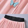 Röcke Kinder Mädchen Plissee Mesh Tüll Maxi Rock Koreanische Stil Baby Kleinkind Große Schule Midi Rock Grau Rosa Weiß Tutu Kleid kind Kleidung T230301