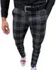 Männer Hosen Männer Mode Plaid Gedruckt Zipper Hosen Casual Business Slim Fit Alle Spiel Formale Lange Hose Pantalones Hombre