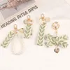 Keychains Fashion Trendy Keychain Lovely Ribbon Flower Keyring For Men Women Jewelry Green Cute Bag Car Key Holder Gifts