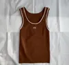 Cropped Tanks Camis Top T-shirts Dames Knits Tee Gebreide Sport Top Tanktops Dames designer Vest Yoga Tees geborduurde katoenmix Mini