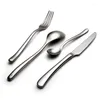 Servis uppsättningar 18/10 lyxiga icke-magnetiska rostfritt stål Tabelleriser Western Knife Fork Spoon 4st Set Silver Hushåll