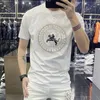 Herren-T-Shirts 2023 Sommer neues Kurzarm-T-Shirt Herren koreanische Version Jugendtrend Pailletten Rundhalsausschnitt weißes Herren-T-Shirt-Oberteil