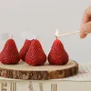 Scented Aromatherapy Adorable Strawberry Shape Eco-friendly Eradicate Odor Fruit Festival Candle for Home