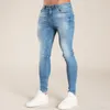Mäns jeans män elastiska mager jeans fast färg stretch blyerts byxor streetwear mens blå svart denim jeans jogging cowboy byxor 230302