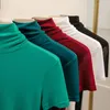 Femmes vêtements à manches courtes col roulé femmes t-shirt couleur unie maille femme haut d'été hauts pour les filles 230301