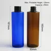 Bouteilles de stockage 20 X 250ML Clear Amber Green Blue Flat Shoulder Pet Bottle With Plastic Lids Shampoo