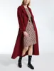 Wełna damska 2023 Moda kaszmirowy płaszcz jesień zimowe kobiety vintage szczupły projektant z kieszonkową luksusem