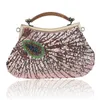 Vintage Women's Clutches Evening Bags with handle Peacock Pattern Sequins Beaded Bridal Clutch Purse luxury mini handbag WY35L230302