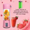 Princess Kitchen Set draagbare vruchtensap 380 ml 6 messen Portables Elektrisch huis USB Oplaadbare smoothie maker Blenders Machine Sportflessen Juicing Cup cadeau