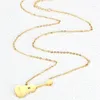 Hänge halsband koreansk stil mode guld färg rostfritt stål halsband mini liten gitarr kristall temperament kvinnor smycken