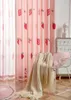 Rideau mignon fraise rideaux pour salon chambre imprimer rose fille enfants Tulle pure fenêtre traitement