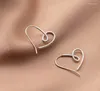 Stud Earrings 925 Sterling Silver Romantic Love Heart For Women Wedding Statement Fine Prevent Allergy Jewelry B099