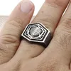 Clusterringen Sterling Silver sierlijke sierlijke schildstijl Ring gestreepte model Gesoxideerde accessoires voor mannen gemaakt in Turkije