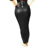 Rokken afsluitbare hoge taille volledige zip bodycon zeemeermin voor vrouwen pu lederen potlood sissy hobble slanke lange custom 230302