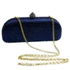 Worki wieczorowe Elegante Caixa Cristal Azul Marinho Bolsa Embreagem e Bolsas Strass sacos de noitel230302