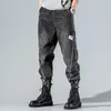 Herr jeans streetwear hip hop harem jeans byxor män lösa joggar denim casual tröjor koreansk stil mäns jeans lastbyxor joggar pant 230302