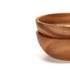 Bowls Acacia Wood Salad Bowl Round Calabash Serving / Soup Hand-made Natural Grain