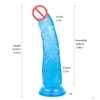 Inne artykuły związane ze zdrowiem i urodą erotyczne miękkie galaretki Dildo realistyczny Anal Strapon wielki Penis przyssawka zabawki dla reklam kobieta J1735 upuść Deliv Dh6Ux