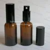 Förvaringsflaskor 10st/parti 30 ml Glansig bärnstensglasflaska med lotionpump 1oz påfyllningsbar kosmetisk brun behållare