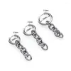 Hoop Earrings Luxury Jewelry Chain Earring Cross Long Hanging Dangle Bar Women's Stainless Steel Stylish Men's Drop